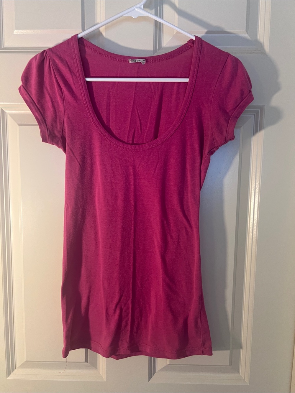 Fuchsia Scoop Neck Women’s Top